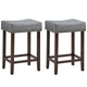 Giantex Set of 2 Saddle Bar Stools, 61cm H Backless Counter Stool, Brass Nailhead Studs