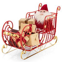 Red Santa Sleigh, Metal Christmas Santa Sleigh