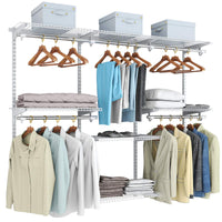 Giantex Custom Closet Organizer, Smart Closet Organizer System, Metal Hanging Storage Organizer Rack