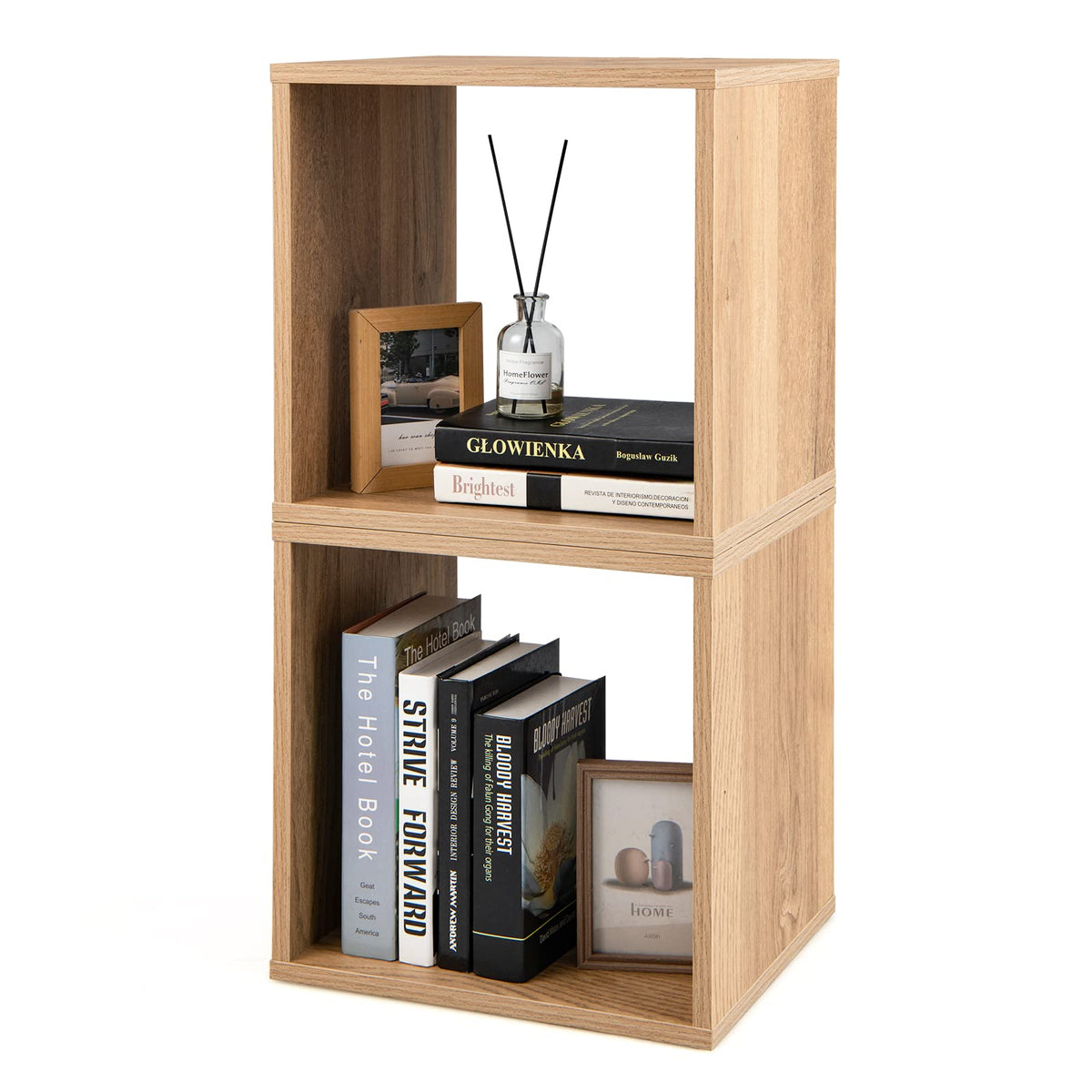 Giantex Stackable 2-Tier Storage Cube, Home Cubby Organize