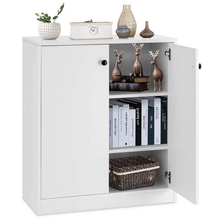 Giantex 2-Door Storage Cabinet, Modern Accent Cabinet with 3 Shelves , White