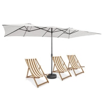 426 CM Double-Sized Patio Umbrella with Crank Handle, Vented Tops