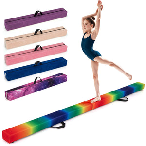 240cm Balance Beam, Folding Gymnastics Beam w/Carry Handles