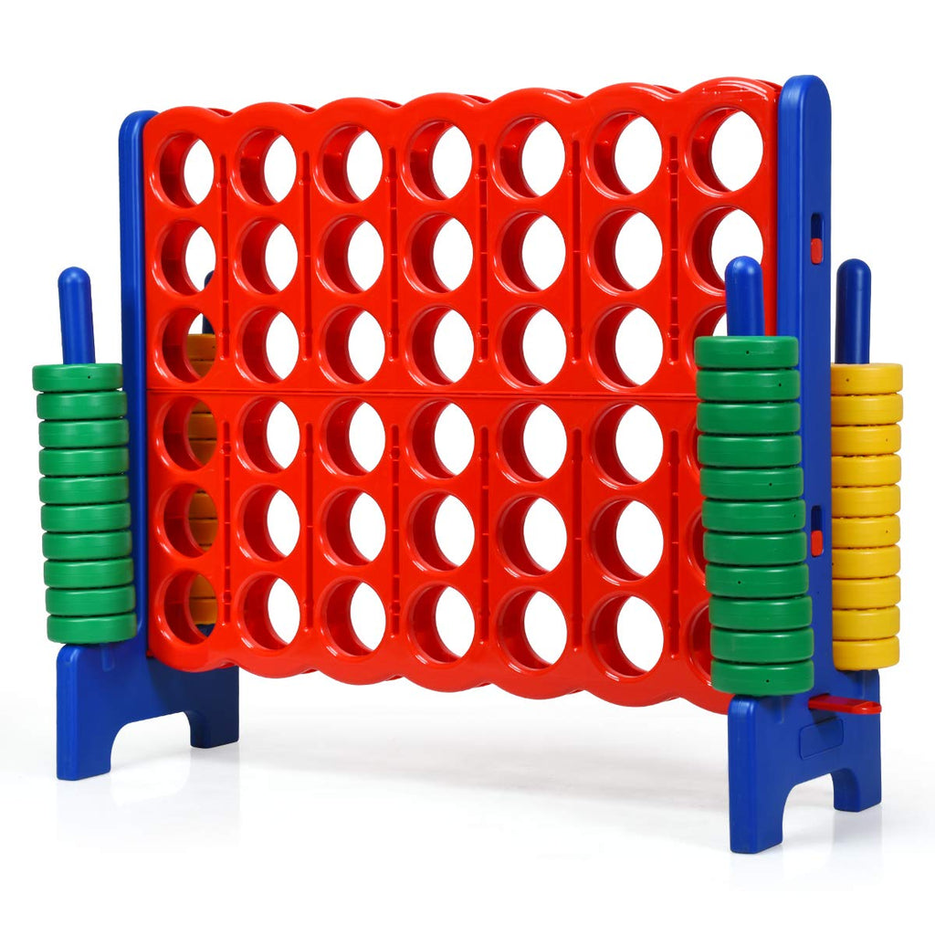 Oversized 4 in A Row Connect Game with 42 Jumbo Rings & Quick-Release ...