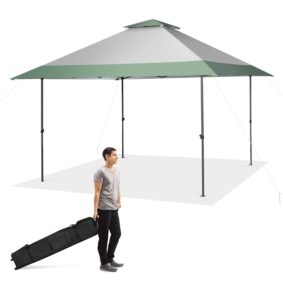 4 x 4m Pop-Up Gazebo, UV Canopy Tent with 4 Reinforced Ribs