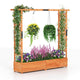 Raised Garden Bed with 2-Sided Trellis & Hanging Roof, Fir Wood Planter Box