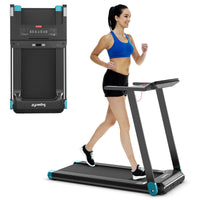 Folding Treadmill, Max 12.0 km/h, 2.25HP Electric Walking Pad, Compact Running Jogging Machine w/ 12 Preset Programs