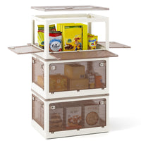 3-Pack Stackable Storage Bins with Lids 204 L Collapsible Plastic Container Box
