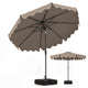 2.8M Patio Umbrella with Weighted Base Sandbags and Push Button Tilt