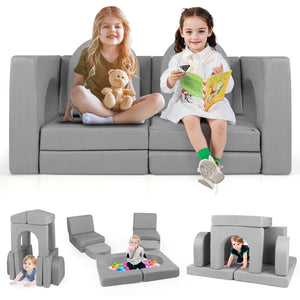8-Piece Modular Kids Sofa Play Couch Climb Playset with Covers