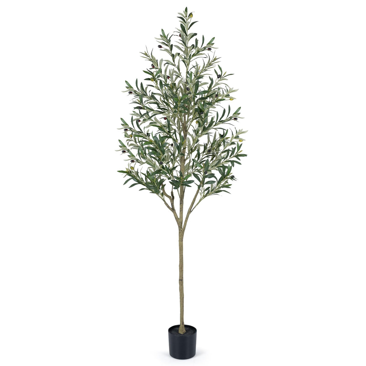 Giantex 190 cm Artificial Olive Tree with Life-Like Fruit & Leaves