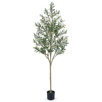 Giantex 190 cm Artificial Olive Tree with Life-Like Fruit & Leaves