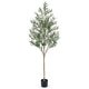 Giantex 190 cm Artificial Olive Tree with Life-Like Fruit & Leaves
