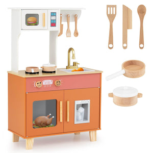 Kids Kitchen Playset, Wooden Pretend Play Kitchen
