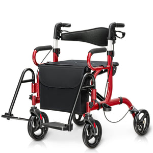 2-in-1 Folding Rollator Walker