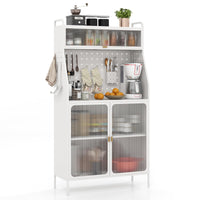 Giantex Kitchen Pantry Cabinet, Tall Kitchen Buffet Cabinet w/See-Through Flip-up Door