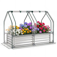 120x30x60 cm Raised Garden Bed with Greenhouse Cover and Windows