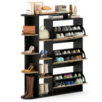 Shoe Storage Cabinet Freestanding Shoe Organizer with 3 Flip Drawers