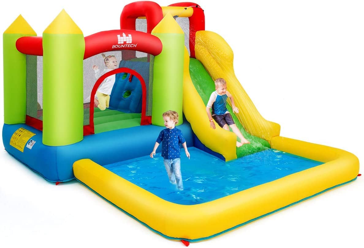 Inflatable Water Slide, Indoor Outdoor Kids Water Bounce House Jumping Castle Combo (Without Blower)