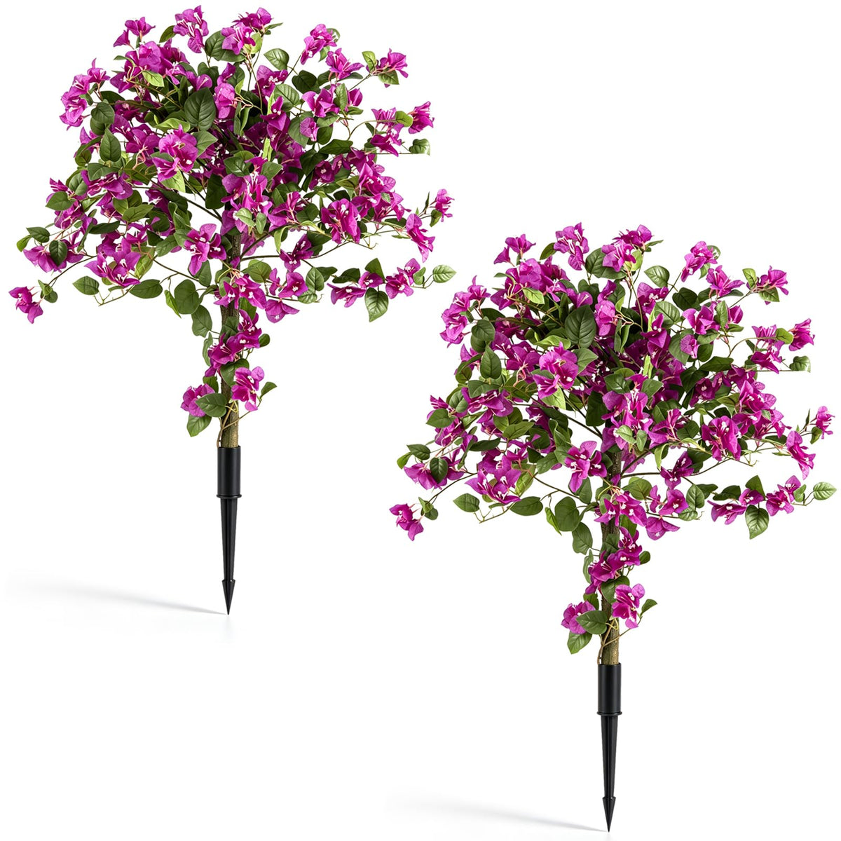 Giantex 2 Pack Bougainvillea Artificial Trees with PE Trunks & Ground Spike