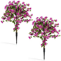Giantex 2 Pack Bougainvillea Artificial Trees with PE Trunks & Ground Spike