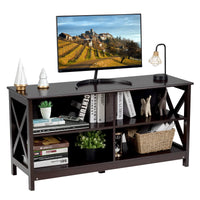 TV Unit 120CM Length, 3-Tier Wooden Entertainment Unit Stand