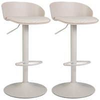 Set of 2 Adjustable Swivel Bar Stools with Back and Footrest