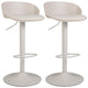 Set of 2 Adjustable Swivel Bar Stools with Back and Footrest
