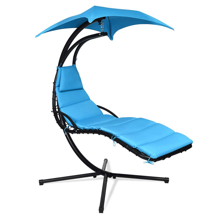 Hanging Lounger Chair with Canopy & Cushion Built-in Pillow