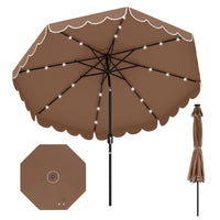 2.8M Solar Patio Umbrella with 24 LED Lights