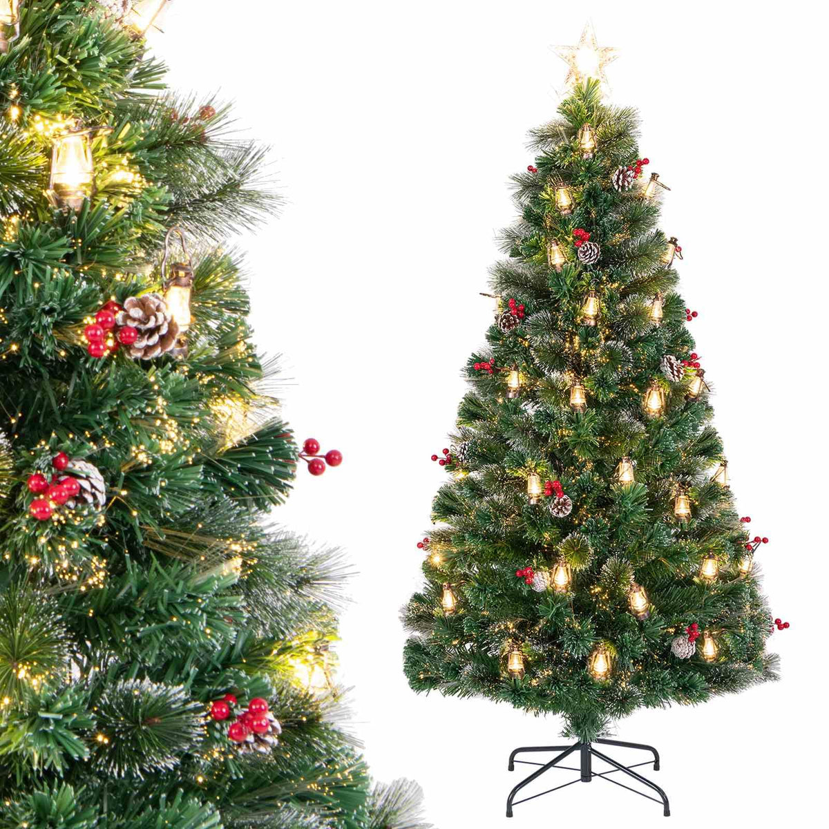 Artificial Xmas Tree Optic Fibre with 8 Lighting Modes and Kerosene Lamps