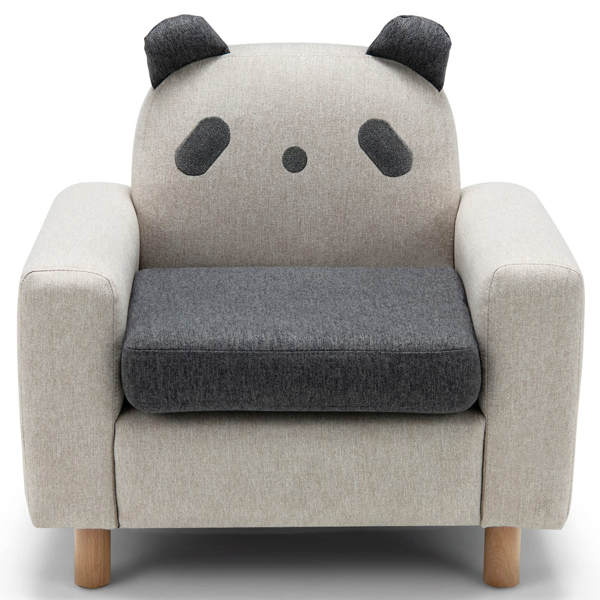 Kids Panda Sofa Toddler Chair w/Solid Wood Frame & Thick Cushion