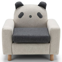 Kids Panda Sofa Toddler Chair w/Solid Wood Frame & Thick Cushion