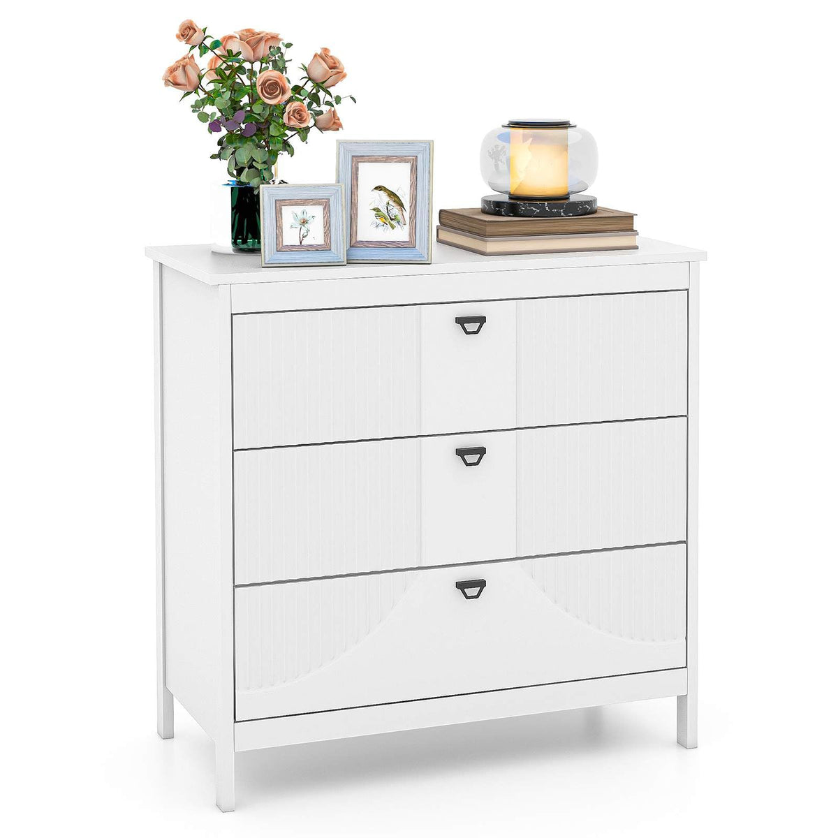 3-Drawer Dresser Chest of Drawers Side Table Nightstand Bedside Table Cabinet