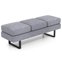 Giantex Waiting Room Bench Seating, Long Bench w/Metal Frame Leg