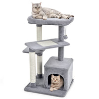 Giantex 4-Tier Cat Tree Indoor Activity Cat Tower w/ Perch & Hanging Ball for Play Rest