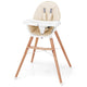 Wooden Highchair for Babies Infants w/Double 4-Gear Tray, Removable Seat Cushion & 5 Point Harness