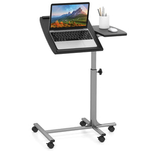Height Adjustable Sit to Stand Laptop Desk with Tilting Tabletop & Edge Stoppers