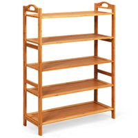 Giantex 5-Tier Bamboo Shoe Rack, Free Standing Shoe Shelf