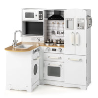 Wooden Play Kitchen with Stove for Toddlers
