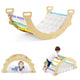 4-In-1 Wooden Kids Climber Arch Rocker with Cushion Montessori Toy