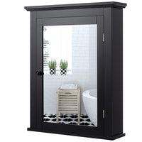 Bathroom Cabinet W/Mirror, Mirror Cabinet W/5-level Height-Adjustable Shelf, Wood Wall Cabinet