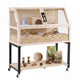 2-Tier Wooden Hamster Cage with Acrylic Windows