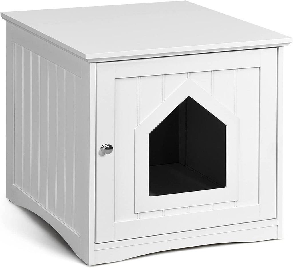 Cat Litter Box Enclosure, Covered Enclosed Kitty Litter Box Square, Sm ...