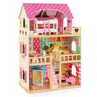 Toddler Fully Furnished Playhouse with 3 Stories for Kids