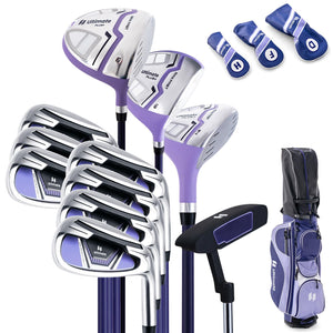 Adults/Junior Complete Golf Club Set, Golf Club Practice Set Lightweight Stand Bag w/Rain Hood