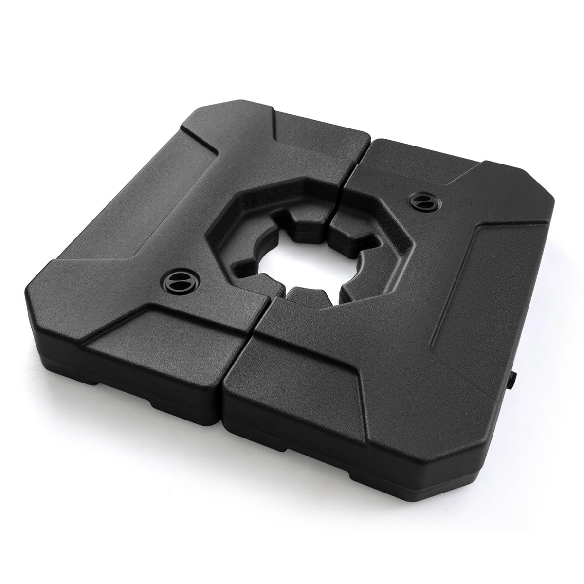 124kgCantilever Patio Umbrella Base,Heavy-Duty 2-Piece Square Plates