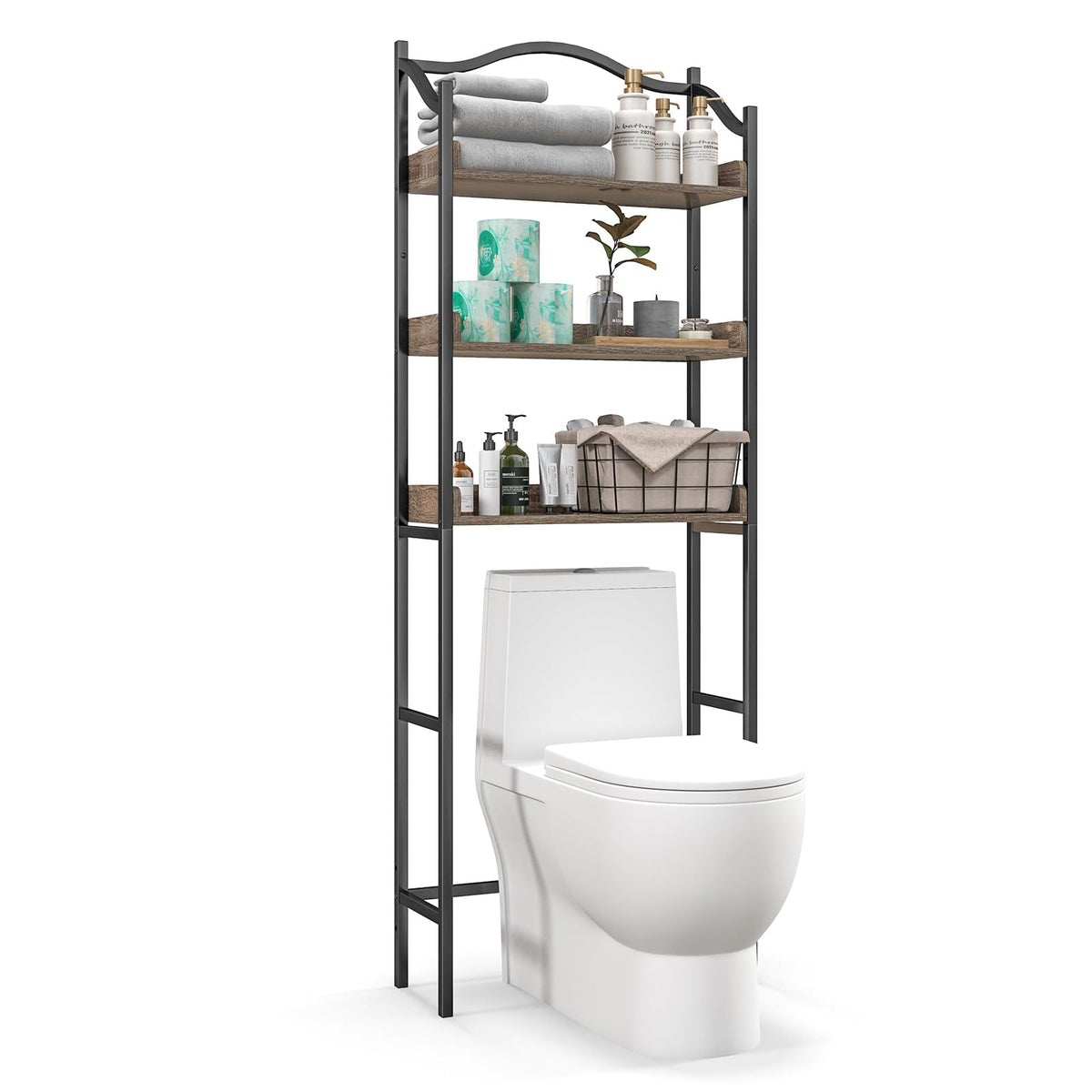 Over The Toilet Storage Rack, 3-Tier Bathroom Shelf Organizer