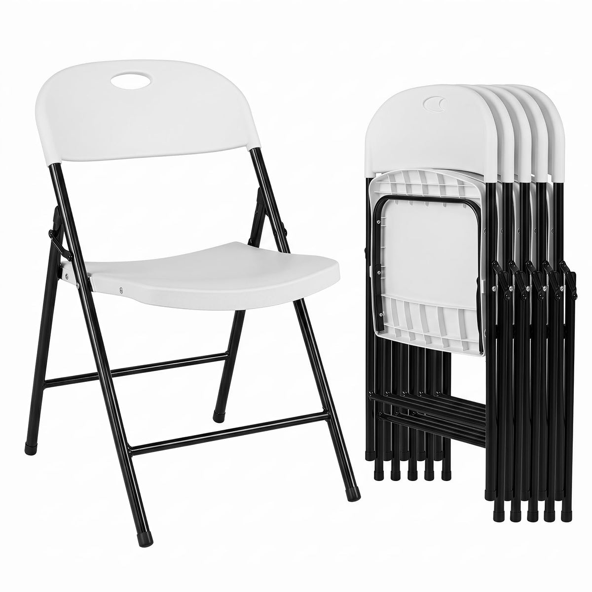 Giantex Foldable Plastic Chairs Set, Portable Seats