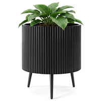 35/42/49.5cm Plant Pot with Stand, Mid-Century Modern Fluted Planter